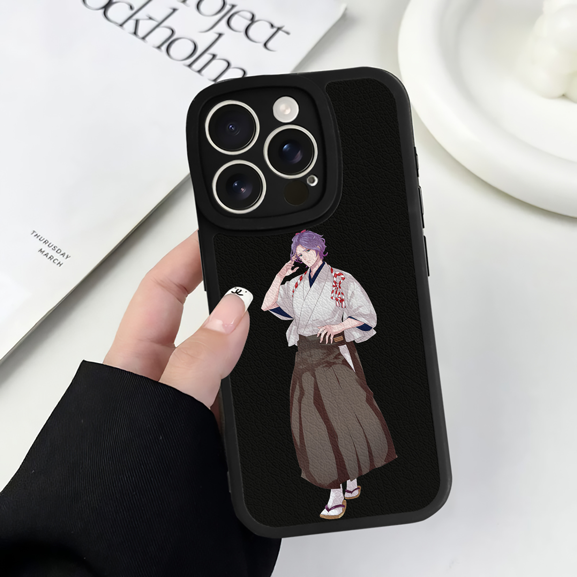 （画像用） 刀剣乱舞 Touken Ranbu 【iPhone 16シリーズ対応】シリコンスマホケース（レザー調） 材質：シリコン